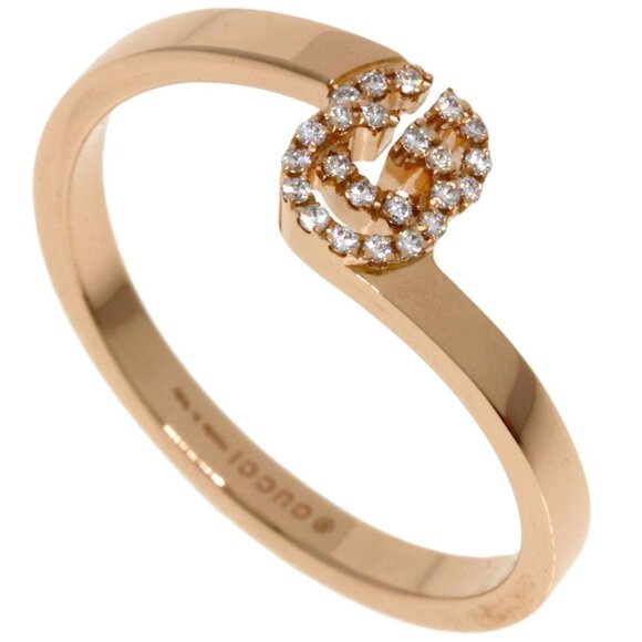 GUCCI 18k Rose Gold Diamond Ring - Picture 1 of 10
